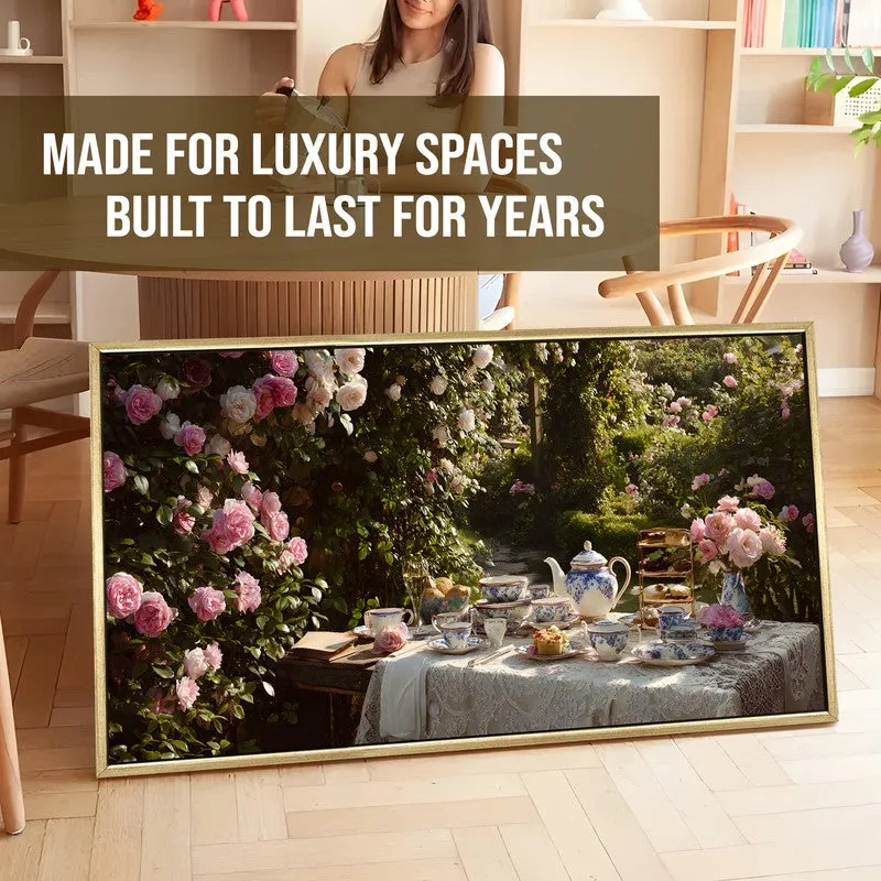 Bloomed Table Canvas Wall Painting With Frame media 5