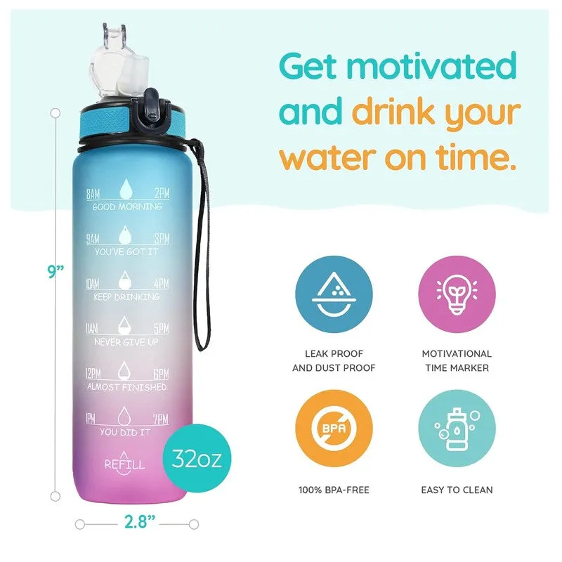 Solara Sportiq Plastic Water Bottle (1000 mL) - Blue,Purple media 8
