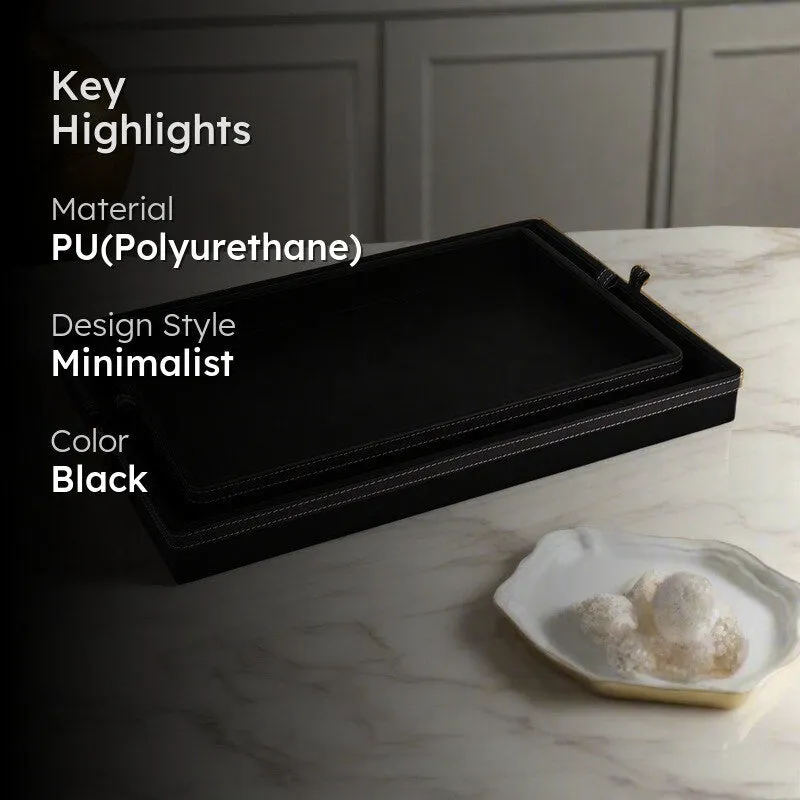 Elara Dote Serving Tray (Black) - Set Of Two media 2