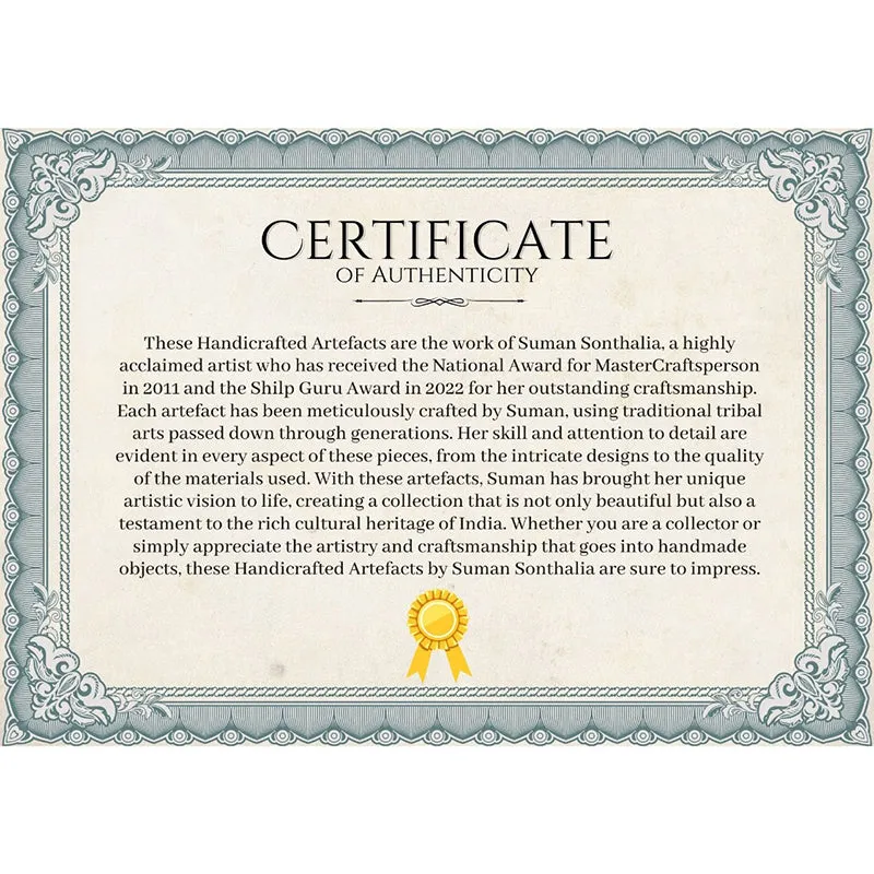 Certificate of authenticity with ornate border and seal