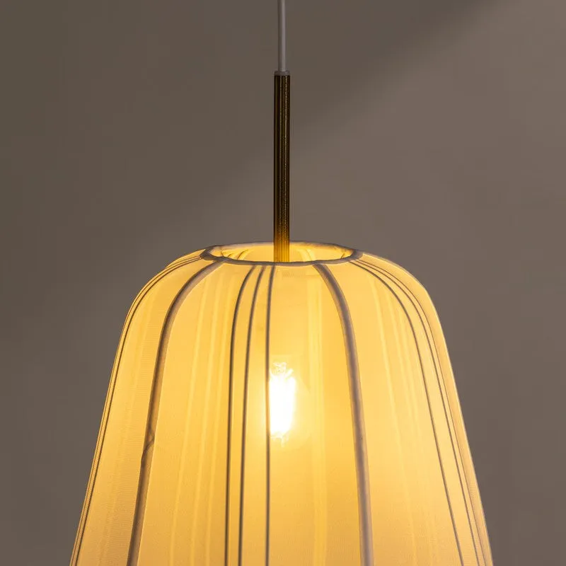 Fig Living Luxe Collection Fabric Ceiling Lamp - Ivory,Gold media 8