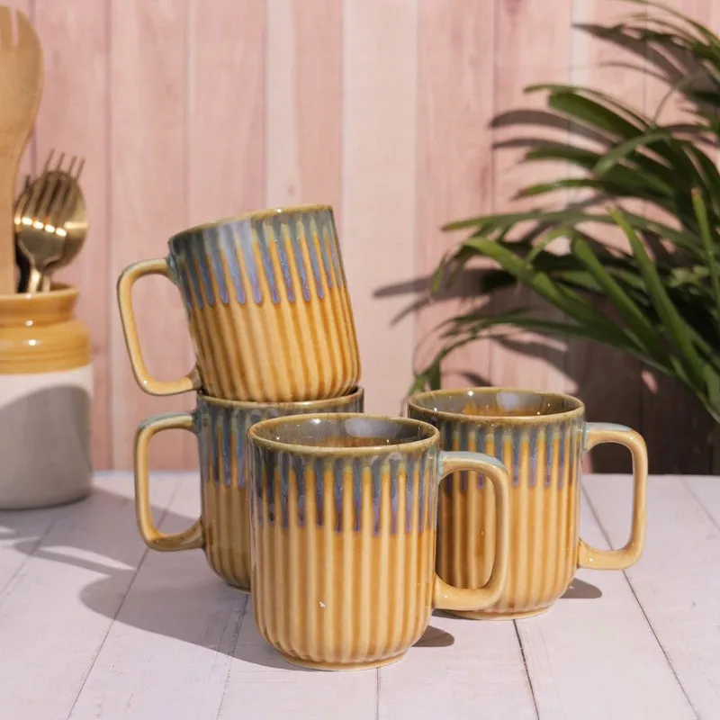 Cerava Ceramic Coffee Mug (300 mL Each) - Set of Four media 5