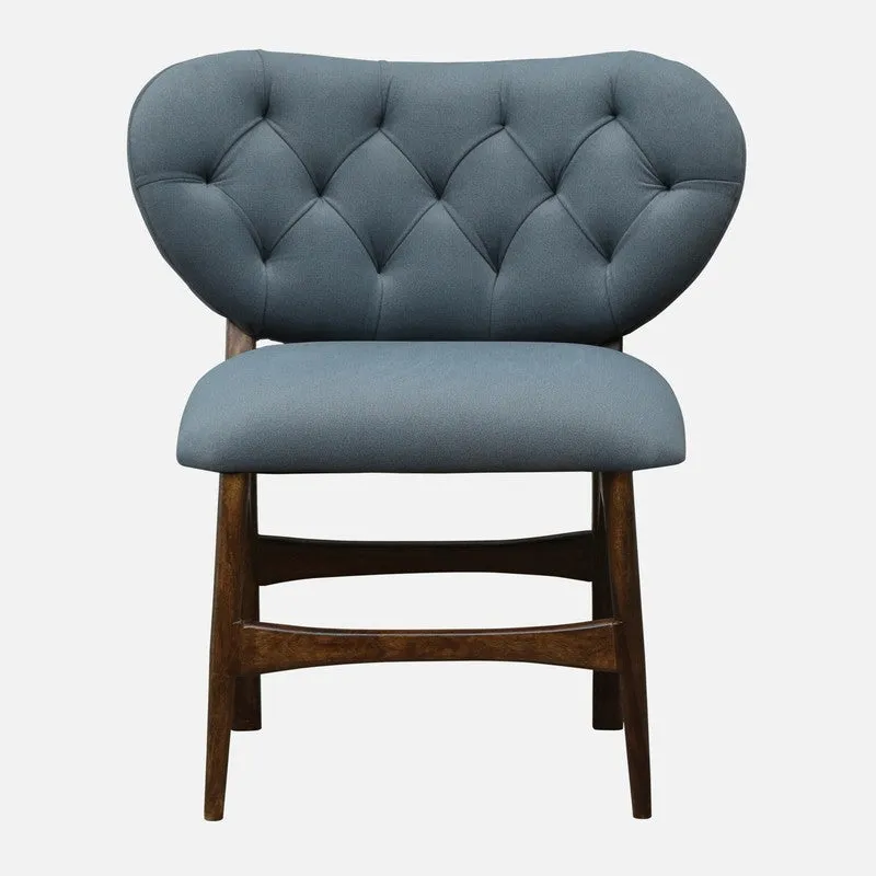 Racknest Rose Wood Accent Chair - Blue media 3