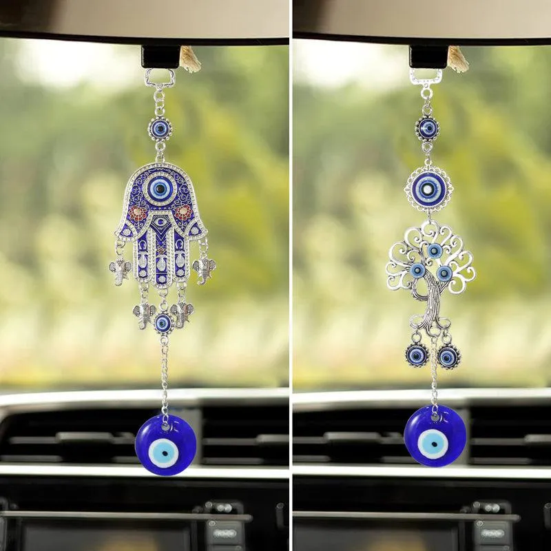 Tree Of Life & Hamsa Palm Evil Eye Metal Wall Accent - Set Of Two media 4