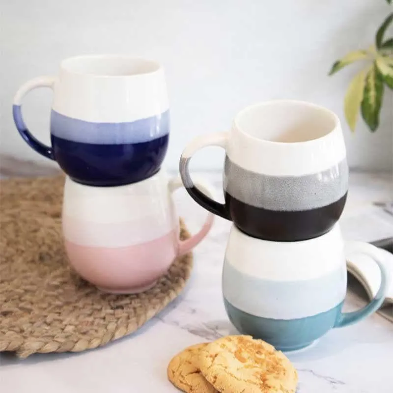 Wave Stoneware Coffee Mug (440 mL Each) - Set of Four media 3