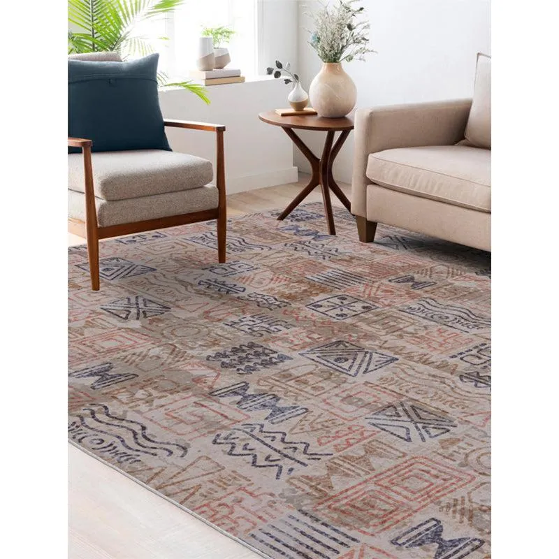 Yanika Boho Carpet - Blue & Orange media 3