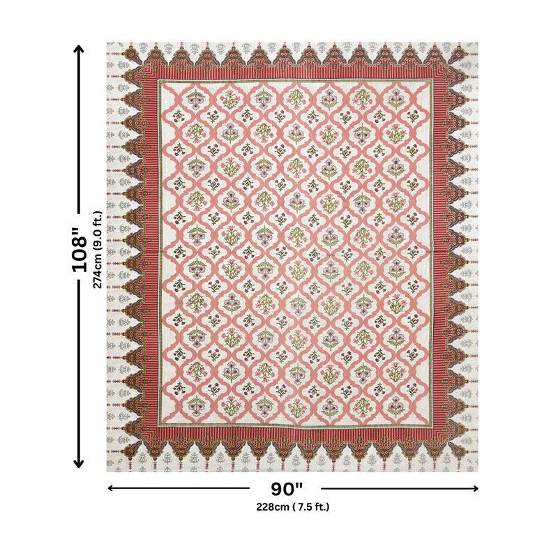 Meadow Memories Floral Cotton  Bedsheet (Peach) - 140 TC media 6
