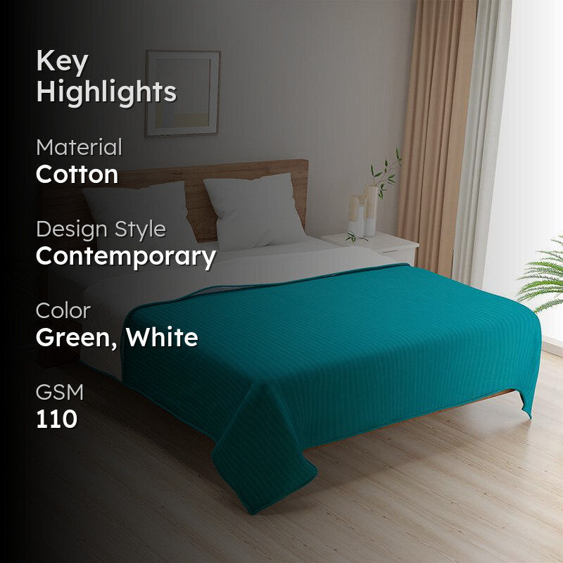 Swayam Zinni Solid Cotton Dohar (Green) - 110 GSM media 2