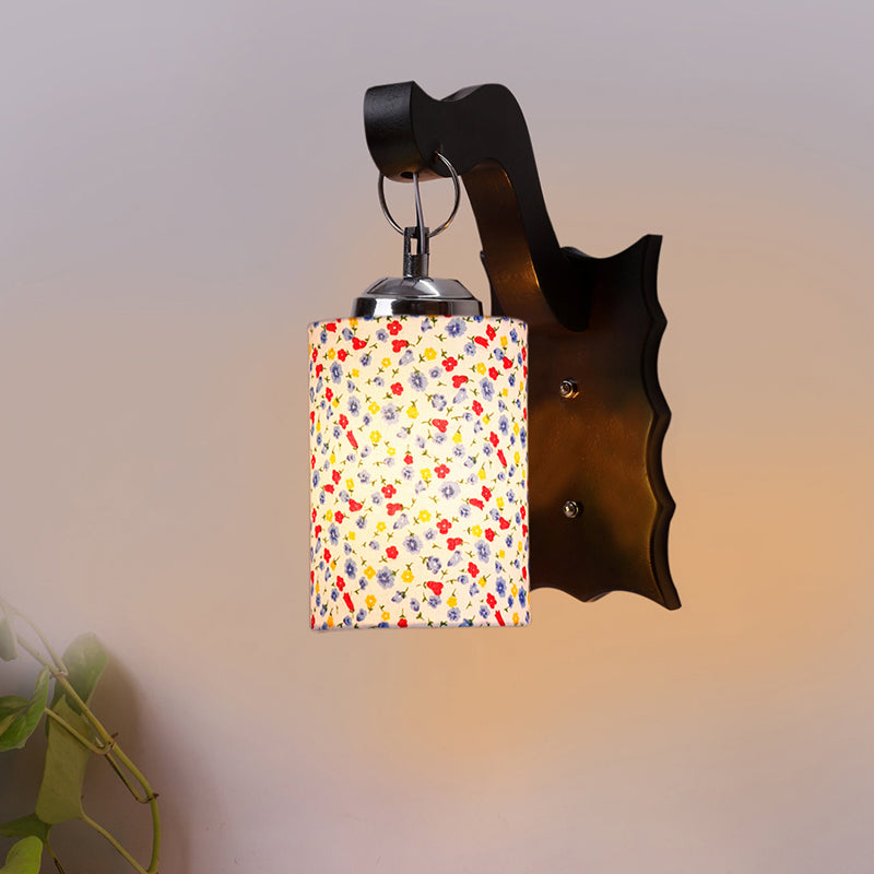 Delphi Tiny Fleurs Wooden Wall Lamp
