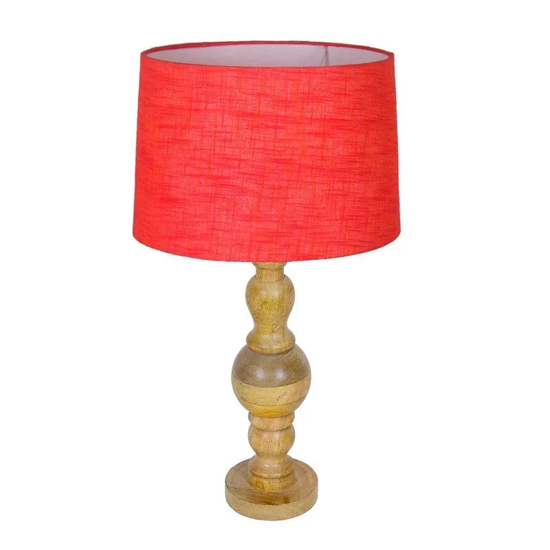 LumiForm Adjus Wooden Table Lamp - Red,Brown media 4