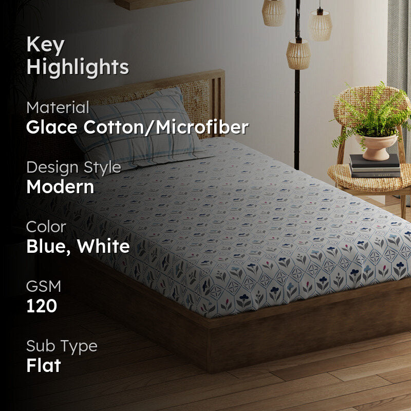 Hadow Floral Microfiber Bedsheet - 120 GSM media 2