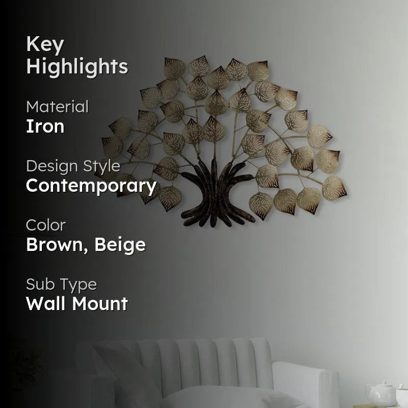 Gold Leaf Tree Iron Wall Accent media 2