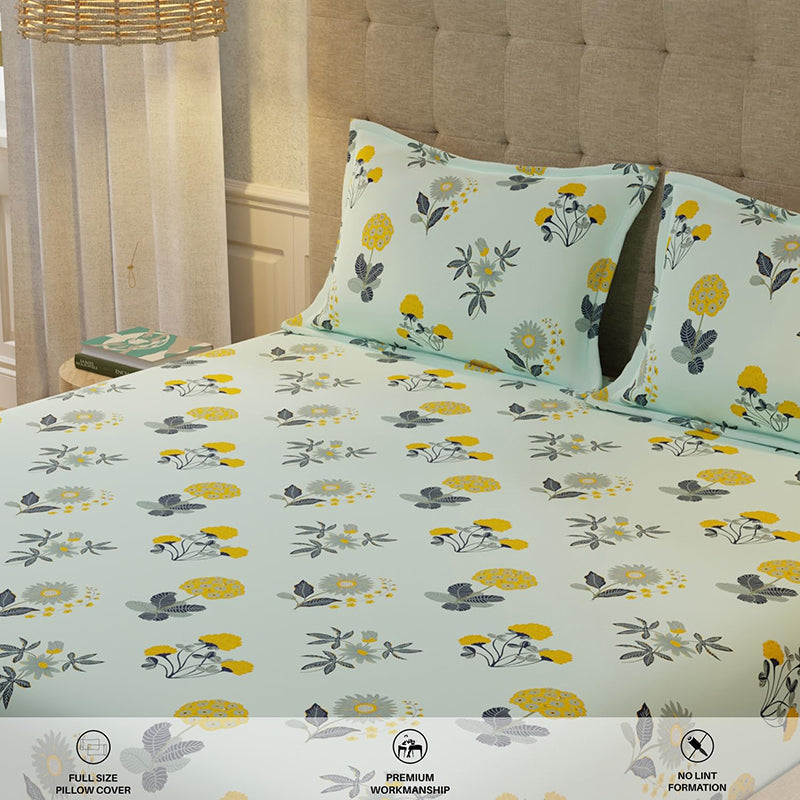 Urban Space Radiance Sky Blue Cotton Bedsheet - 200 TC media 6