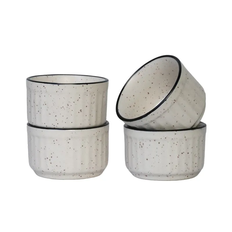 Virelle Ceramic Dip Bowls (White ,50 mL Each) - Set Of Four media 5