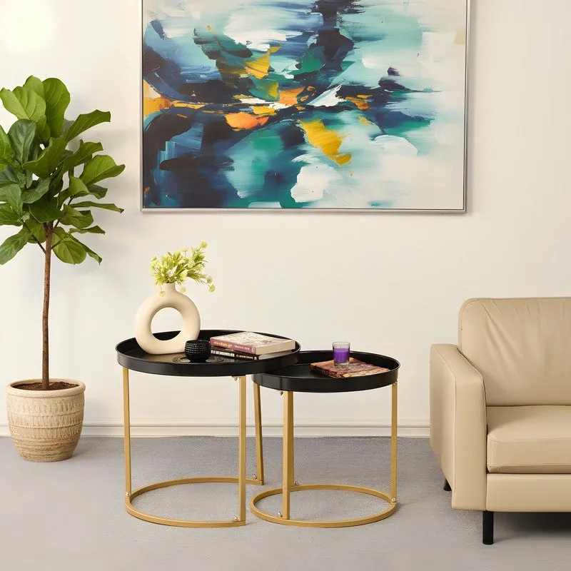 Noira Edge Center Table (Black & Gold) - Set Of Two media 3