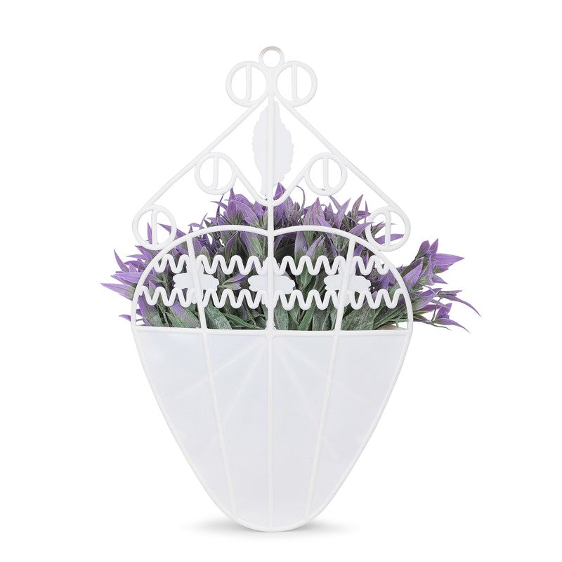 Vistara Artificial Flower With Wall Pot(Purple) - Set Of Two media 6