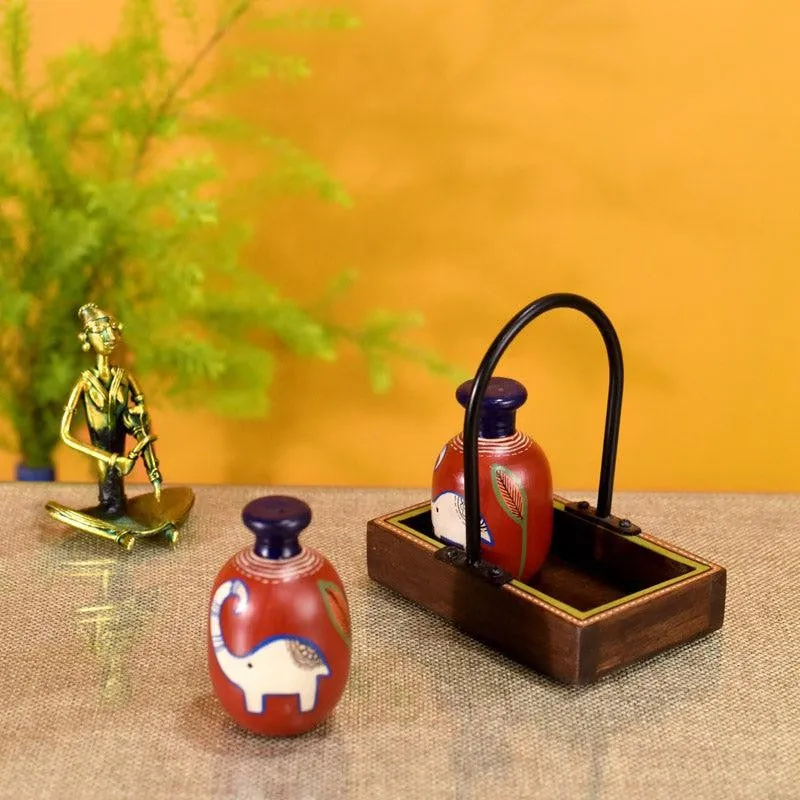 Rina Salt & Pepper Shaker With Tray (80 mL Each) - Three Piece Set media 4