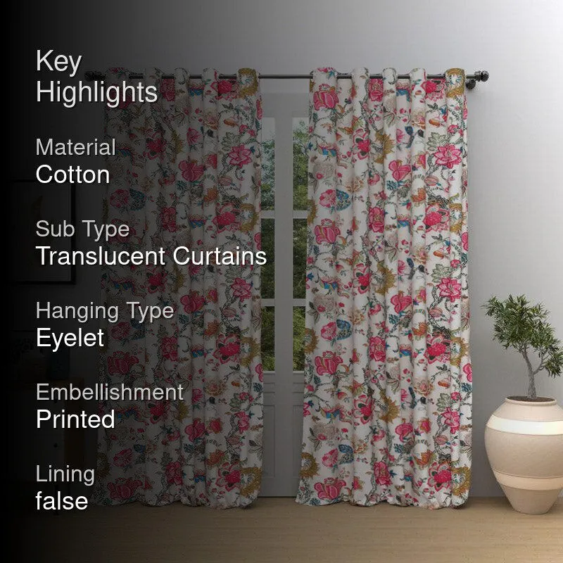 Mivaana Floral Curtain (Pink) - Set Of Two media 2