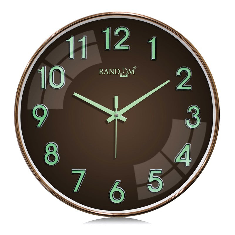 Elvric Round Modern Plastic Wall Clock - Brown media 3
