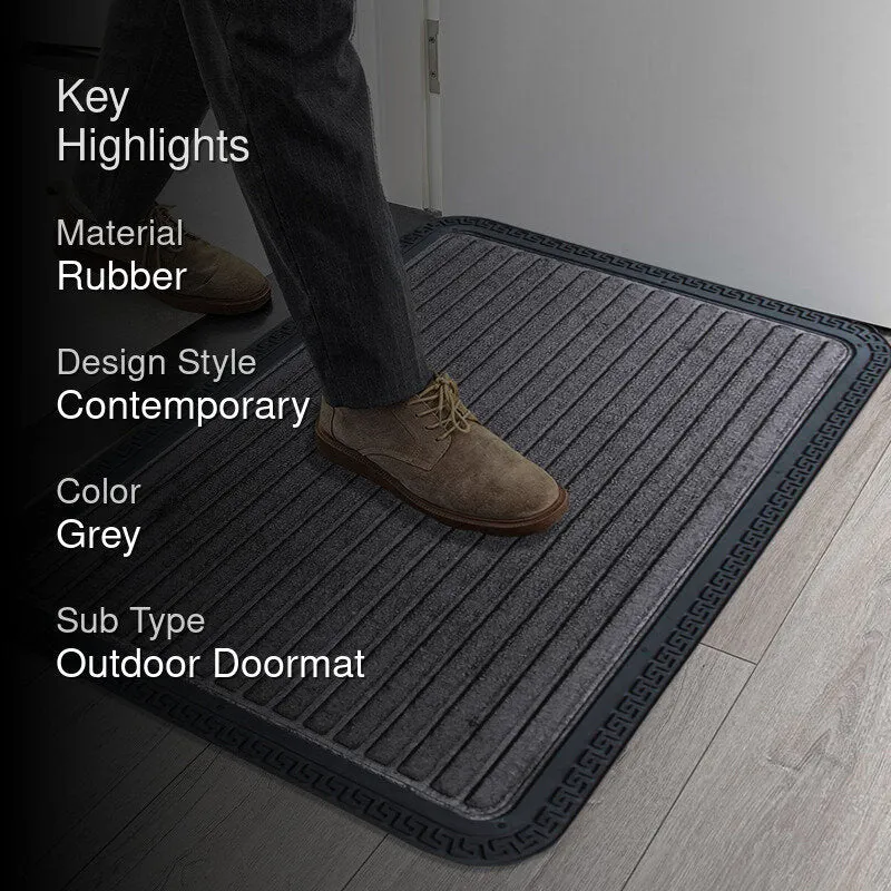 Cara Stripe Rubber Door Mats - Grey media 2