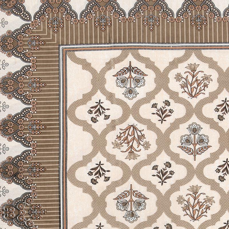 Meadow Memories Floral Cotton Bedsheet (Brown) - 140 TC media 3