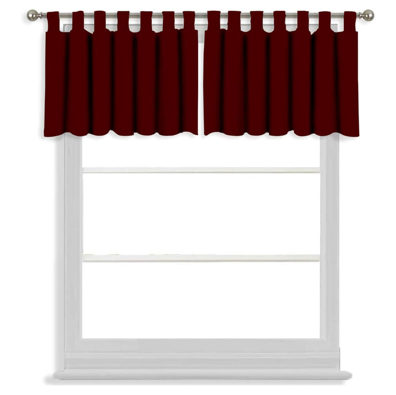 Tab Tale Flat Curtain Valance (Burgundy) - Set Of Two media 3