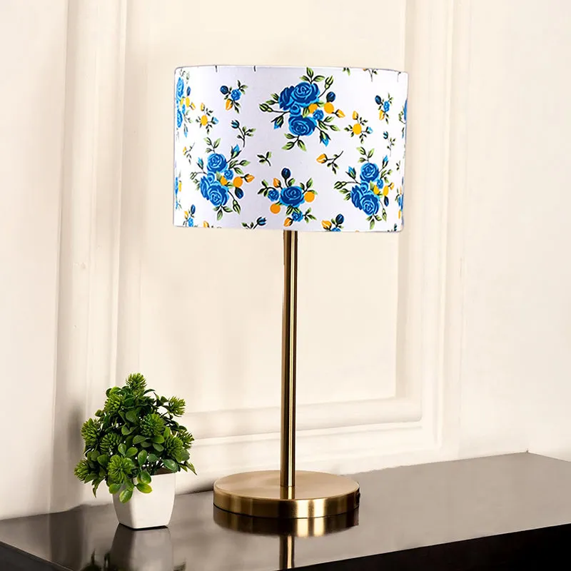 Garden Lights Cotton & Metal Table Lamp (Drum) - Multicolor media 2