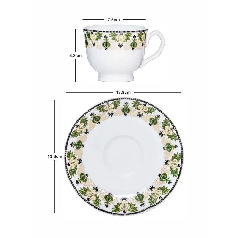 Sonaki Nysa Ethnic Cup & Saucer Set (170 ML) - Twelve Piece Set media 5