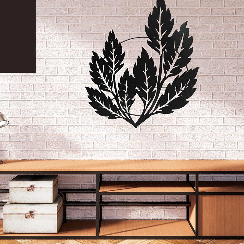 Leaves Black Iron Wall Accent