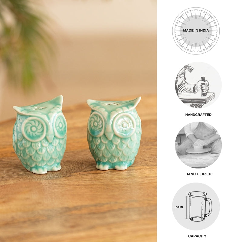 Oceano Handcrafted Owl  Salt & Pepper Shaker - Set Of Two media 5