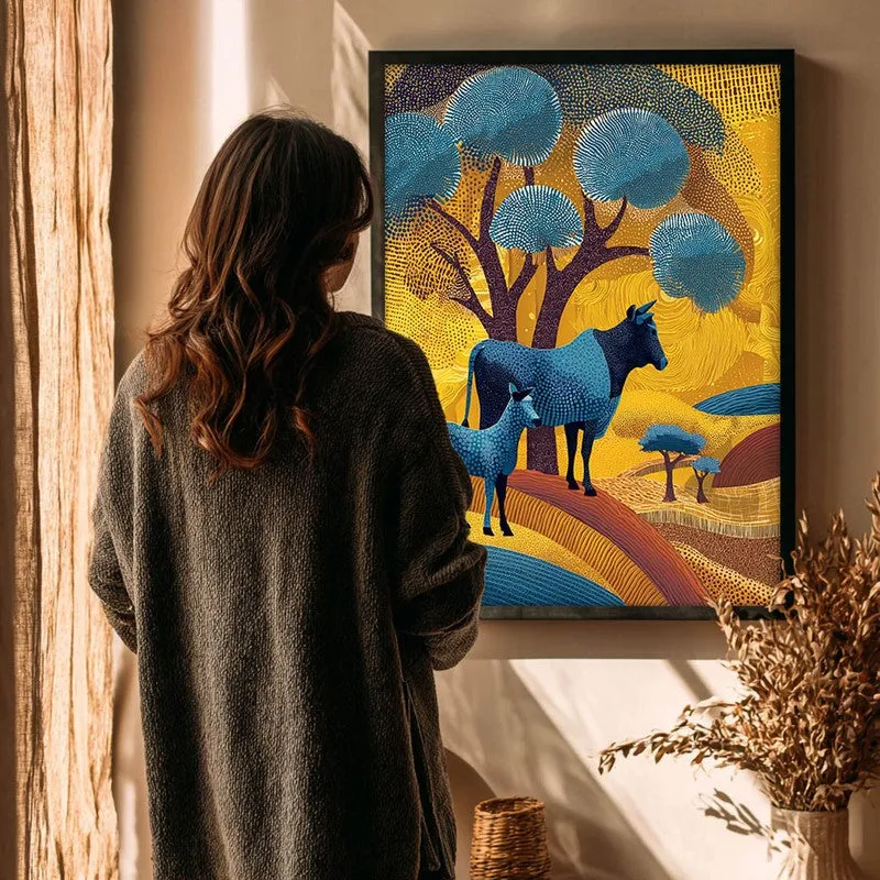 Golden Horizon Canvas Wall Painting With Black Frame media 5