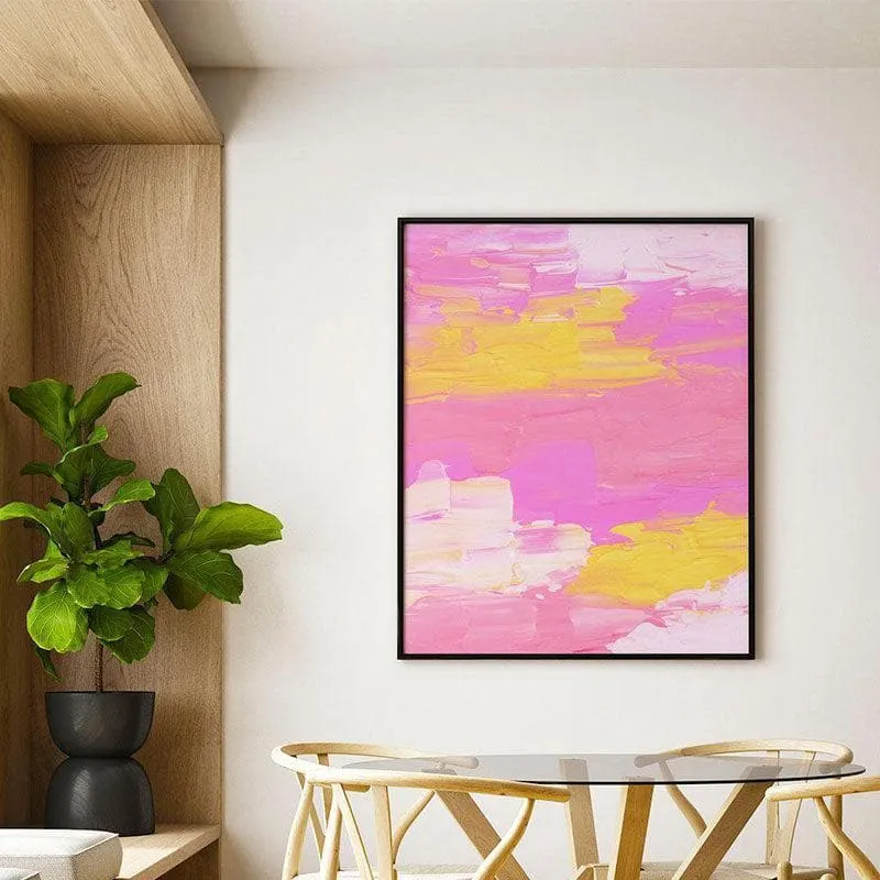 Greenary of Abstract Canvas Painting - Black Frame media 1