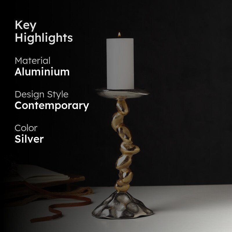 GlowNest Candle Holder - Silver,Gold media 2