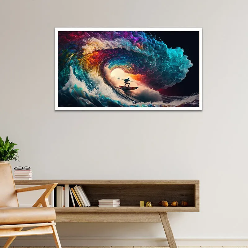 Cosmic Surfer Canvas Wall Painting media 6