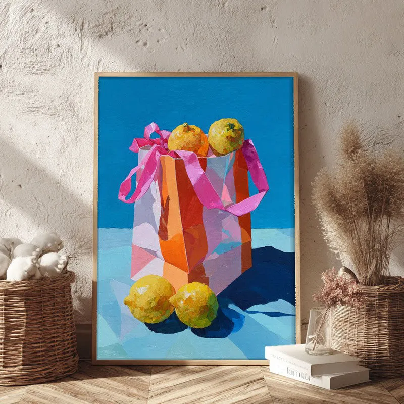 Citrus Canvas Canvas Wall Painting - Brown Frame media 3