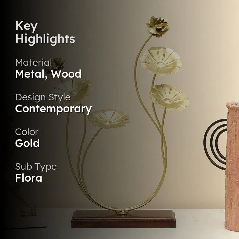 Neo Bloom Metal & Wood Showpiece media 2