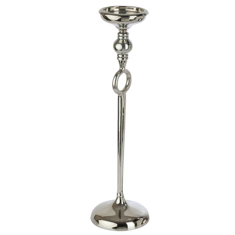 Luna Pillar Candle Holder (Silver) - Large media 4