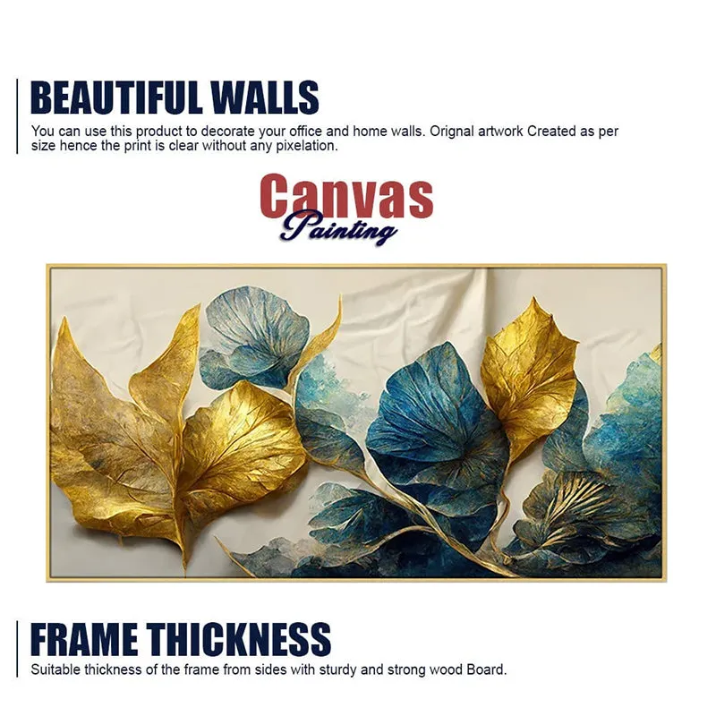 Indigo & Gold Canvas Wall Painting media 9