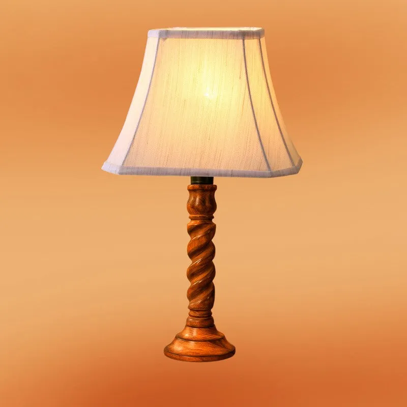 Elvane Rivo Wooden Table Lamp - OffWhite media 6