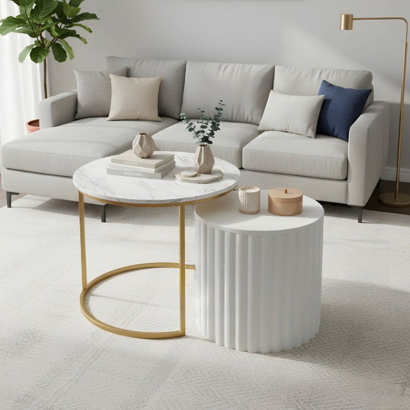 Elvora Center Table (White & Gold) - Set Of Two media 4