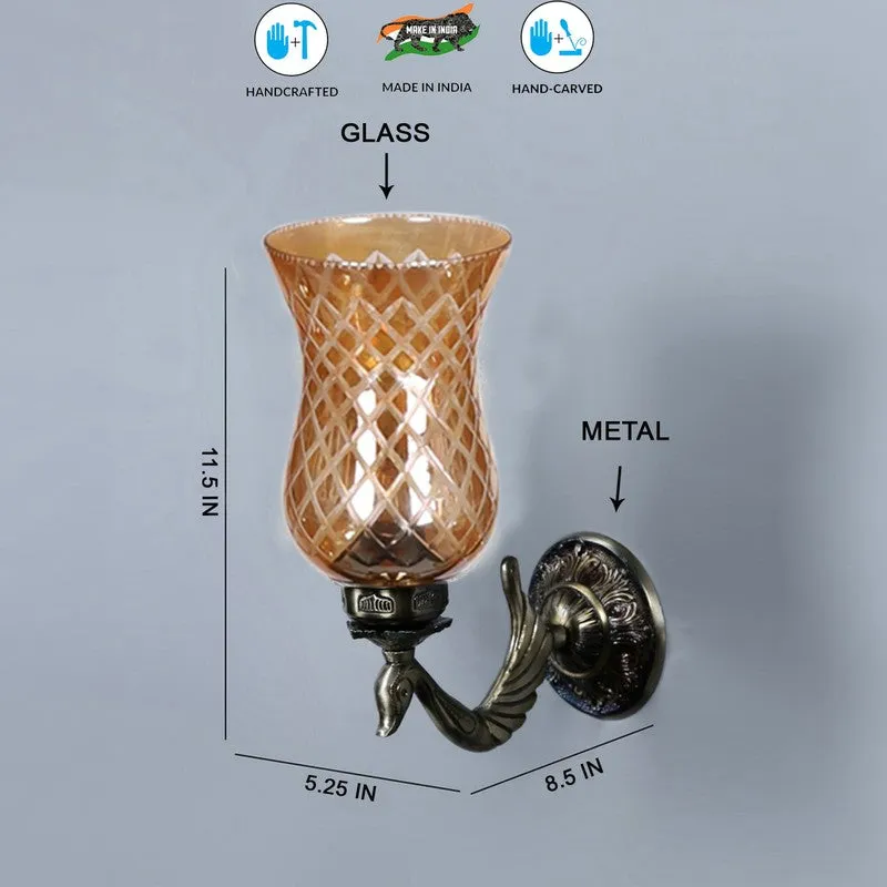Honey Glow Swan Neck Glass Wall Lamp media 9