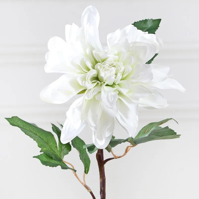 Dahlia Dark Artificial Flower Stem - White media 5