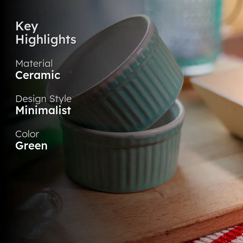 Dishlet Snack Bowl (Sea Green/170 mL Each) - Set Of Two media 2