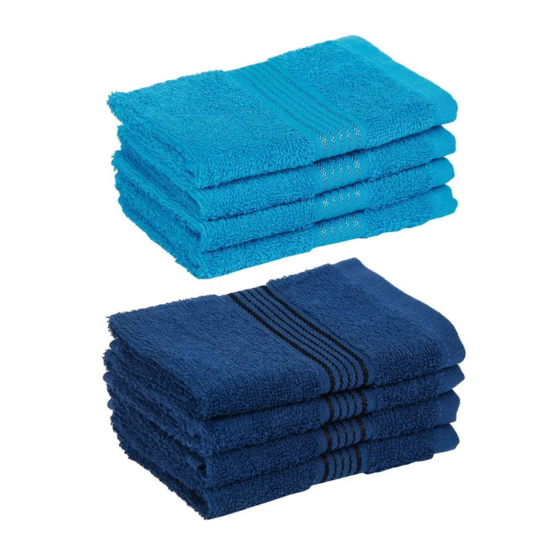Bodil Face Towel (Sky Blue,Blue) - Set Of Eight media 5