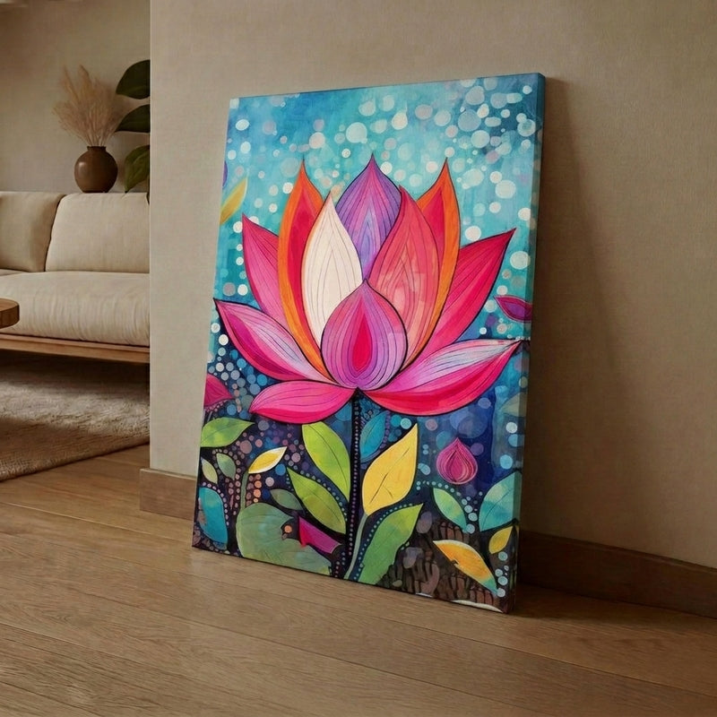 Kaleidoscope Lotus Wall Art Without Frame