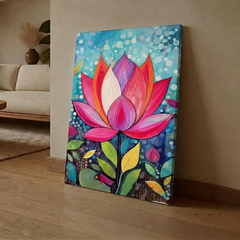 Kaleidoscope Lotus Wall Art Without Frame media 1