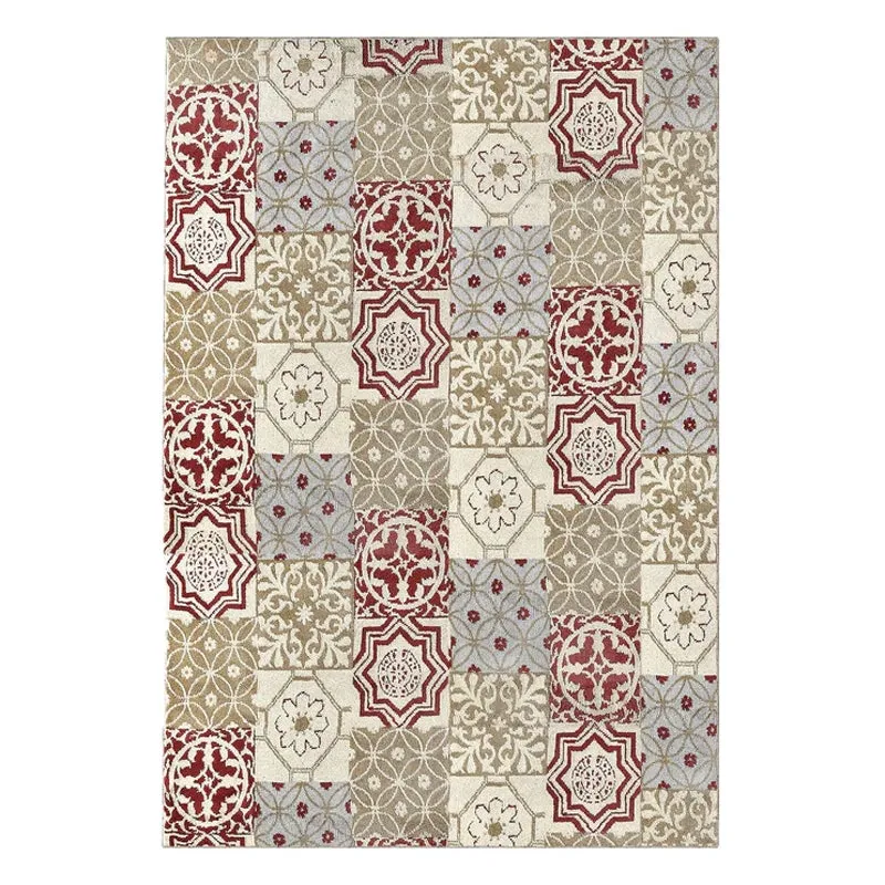 Medina Tile Soft Pile Anti-Skid Carpet - Beige media 1