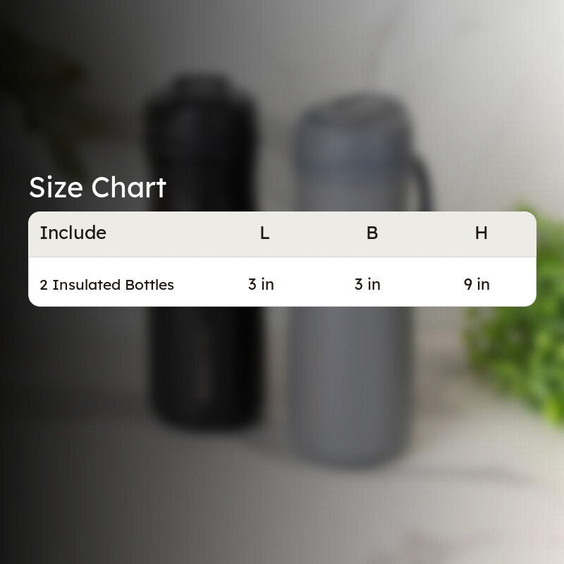 H2O Splash Hot & Cold Thermos Water Bottle (Black & Grey, 600 mL Each) - Set Of Two media 5