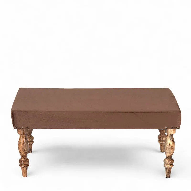 Dovex Sheesham Wooden Bench with Stools (Brown) - Three Piece Set media 4