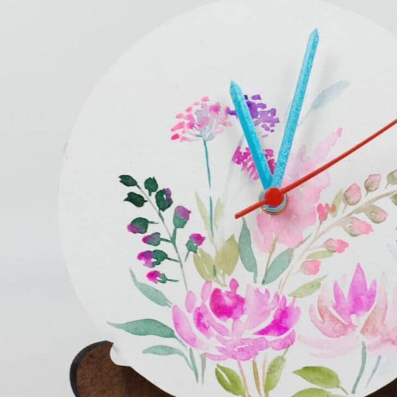 Hena Flora Handpainted Table Clock media 4